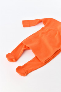 Set 4 piese: bluza, pantaloni, caciulita si manusi din bumbac organic si modal - Rodie, Baby Cosy