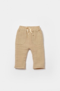 Set bluza dublata si pantaloni, Winter muselin, 100% bumbac - Apricot, BabyCosy