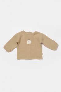 Set bluza si pantaloni, Winter muselin, 100% bumbac - Apricot, BabyCosy