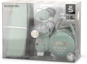 Set cadou BONHOMIA 4 piese, menta, Suavinex