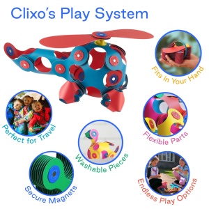 Set Clixo de construit cu magnet, Itsy pack Flamingo-Turquoise 30 - Img 6