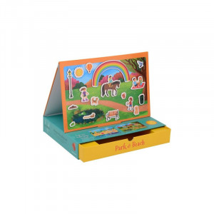 Set de joaca magnetic, Joueco, 30 de piese, Dezvolta abilitati motorii si imaginatia, Include cutie pentru depozitare si tabla de joc, 30 x 22 cm, Multicolor - Img 5