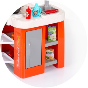 Set jucarie Chipolino Kitchen 84 cm cu sistem de curgere apa, lumini, sunete si 79 accesorii - Img 10