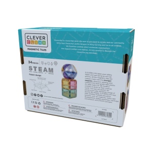 Set magnetic de constuit Dome pastel 34 piese, Cleverclixx - Img 3
