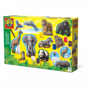 Set pentru copii cu mulaj si pictura cu animale din jungla - Img 1
