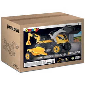 Tractor cu pedale si remorca Smoby Builder Max galben - Img 8
