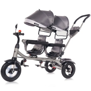 Tricicleta gemeni Chipolino 2Play silver grey - Img 2
