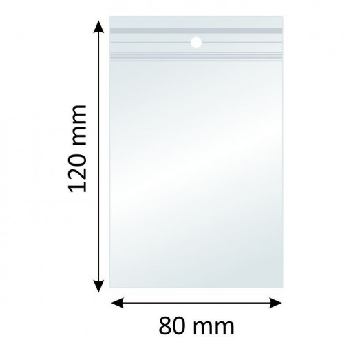 Plicuri Ziplock, Polietilena, 80x120mm, 40µm, 100 Buc/Set