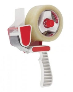 Dispenser pentru Banda Adeziva 50mm/120 Metri, Plastic, Alb/Rosu