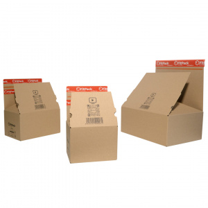 Cutie Carton cu Autoformare FitBox, 190x150x140mm, Autoadeziv, Banda Desigilare, Natur