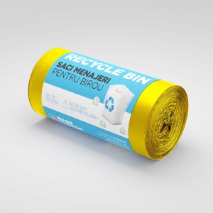 Saci menajeri 35L galbeni 50 saci/rola - Recycle Bin