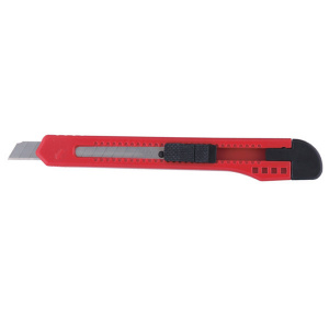 Cutter din Plastic, Maner Ergonomic, Lama 9x80mm, Rosu