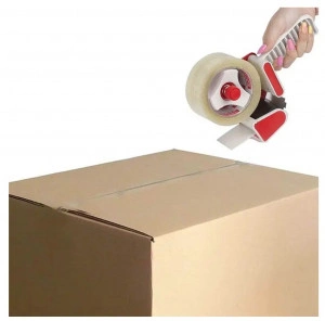 Dispenser pentru Banda Adeziva 50mm/120 Metri, Plastic, Alb/Rosu
