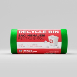 Saci menajeri 60L 50 saci/rola Recycle Bin