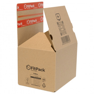 Cutie Carton cu Autoformare FitBox, 260x170x100mm, Autoadeziv, Banda Desigilare, Natur