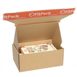Cutie Carton cu Autoformare AutoBox, 220x120x50mm, Autoadeziv, Banda Desigilare, Natur