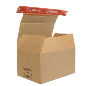 Cutie Carton cu Autoformare FlexiBox, 225x225x195mm, Autoadeziv, Banda Desigilare, Natur