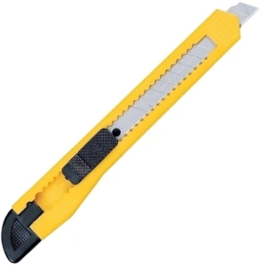 Cutter Utilitar cu Lama Retractabila, Plastic, 9x80mm, Galben