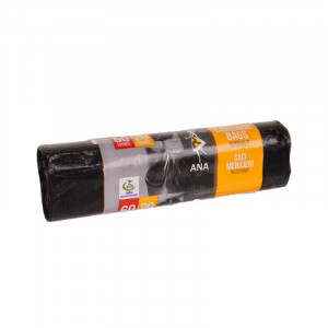 Saci Menajeri, Rezistenti, 60 Litri, 20buc/Rola, Negru
