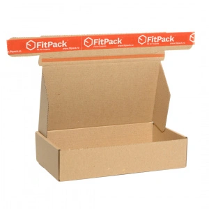 Cutie Carton cu Autoformare AutoBox, 300x240x100mm, Autoadeziv, Banda Desigilare, Natur