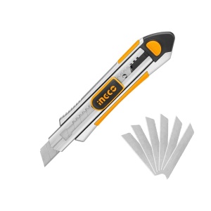 Cutter din Aluminiu, Maner Ergonomic Cauciucat, 6 Lame Snap-off 18x100mm, SK5