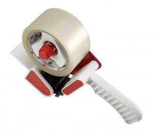 Dispenser pentru Banda Adeziva 50mm/120 Metri, Plastic, Alb/Rosu