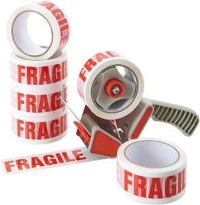 Pachet: Dispenser + 6 x Banda Adeziva FRAGIL, 48mm/60 Metri