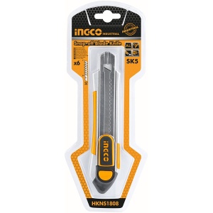 Cutter din Aluminiu, Maner Ergonomic Cauciucat, 6 Lame Snap-off 18x100mm, SK5