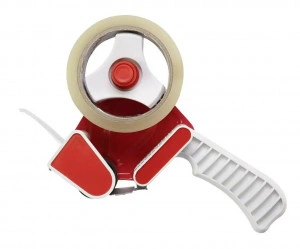 Dispenser pentru Banda Adeziva 50mm/120 Metri, Plastic, Alb/Rosu
