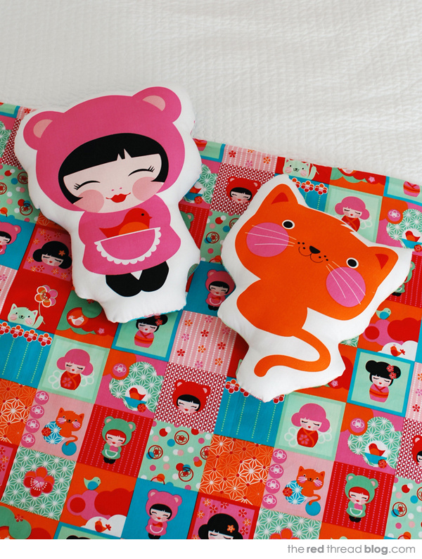 Hello-Tokyo-by-the-red-thread-softies papusi patchwork