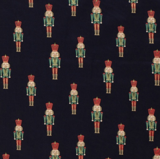 Material Craciun Poplin - Foil Nutcracker Navy