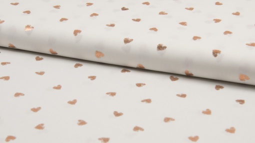 Bumbac imprimat cu auriu - Gold Hearts