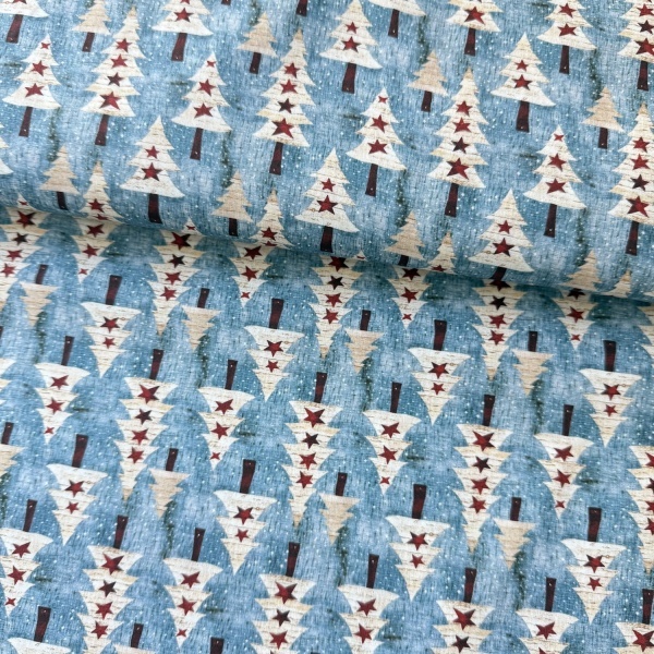 Material Craciun Poplin - Vintage Christmas Tree