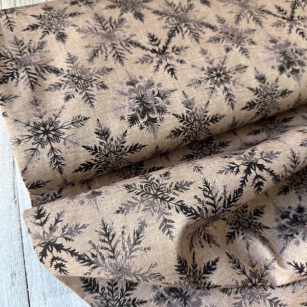 Material Craciun Poplin - Vintage Snowflakes