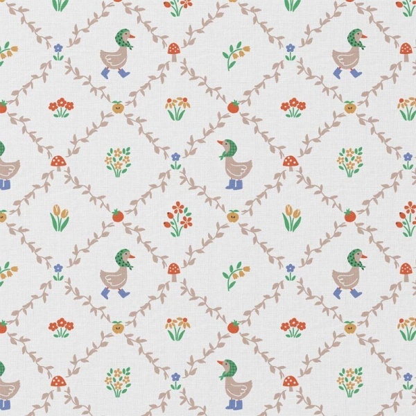 Bumbac imprimat - Country Ducks