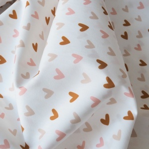 Bumbac imprimat - Cream Hearts