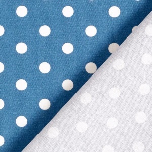 Bumbac imprimat - Dots Denim Blue - Img 2