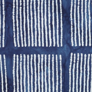 Bumbac imprimat manual - Batik Block Stries Indigo - Img 5