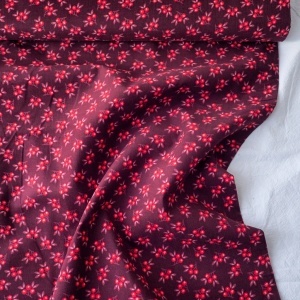 Bumbac Reiat Velur Babycord - Burgundy Bouquet - Img 2