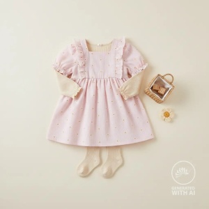 Bumbac Seersucker in dungi cu broderie - Daisy Rose - Img 3