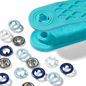 Capse pentru Jerse Prym Love 8 mm - 21 buc - albastru/bleu/alb