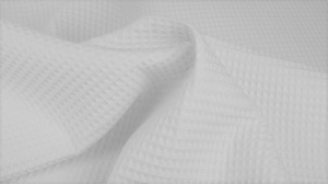 Cupon 25 cm - Tesatura din Bumbac Waffle - Alb - Img 2