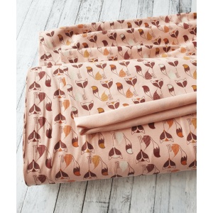 Cupon 40 cm - Jerse Bumbac imprimat - Fox Dusty Pink - Img 2