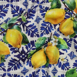 Cupon 43 cm - Material din bumbac si vascoza digital - Lemons Azulejo
