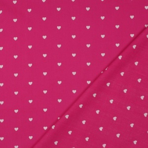 Cupon 45 cm - Poplin premium imprimat - Hearts Fuchsia - Img 3