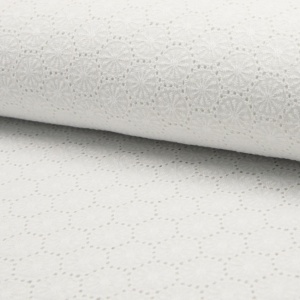 Cupon 55cm - Bumbac subtire cu broderie Deluxe White - Img 2