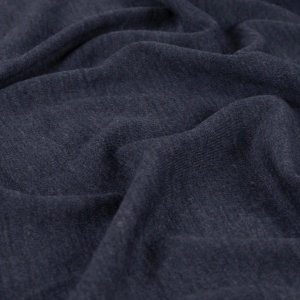 Jersey din lana merinos 100% – Navy Melange - cupon 50cm