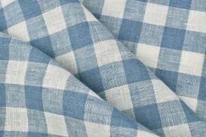 Material 100% In prespalat - Gingham Dusty Blue - Img 3