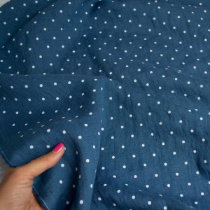Material 100% In prespalat - Mini Dots Denim
