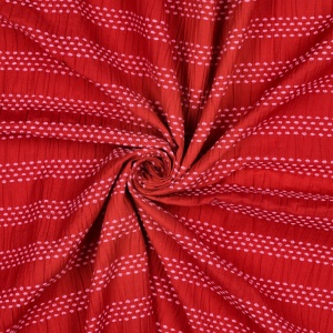 Material bumbac tesut - Dobby Jacquard Stripe Red - Img 2